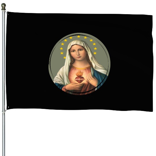 Virgin mary madonna maria ave maria catholic bibel House Flags