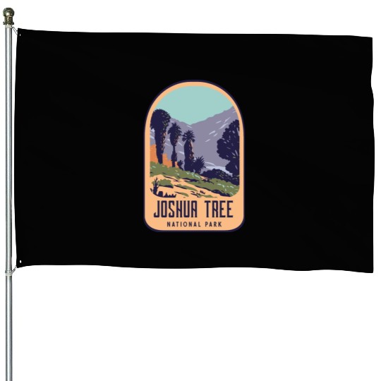 Joshua tree national park retro design House Flags