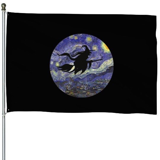 Witch Starry House Flags