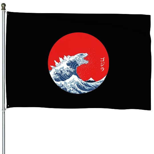 Great Wave Off Kanagawa Circle House Flags