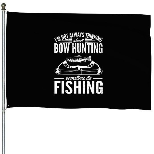 Trout Angler Bow & Arrow Hunter Deer Hunting House Flags