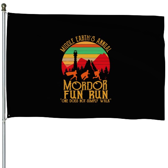 Mordor Fun Run One läuft nicht einfach Vintage House Flags