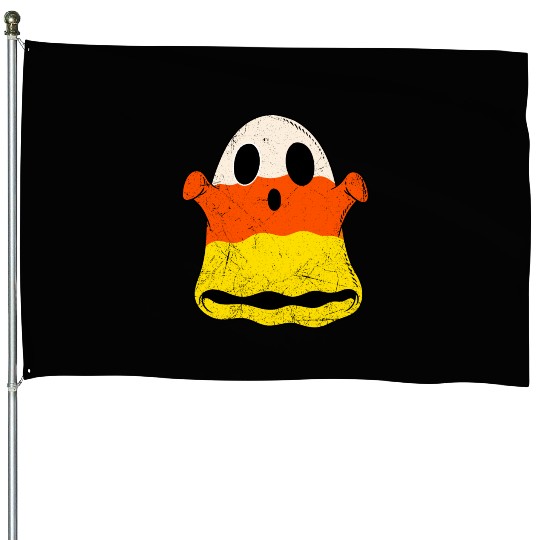 Vintage Candy Corn Ghost Creepy Halloween Costume House Flags
