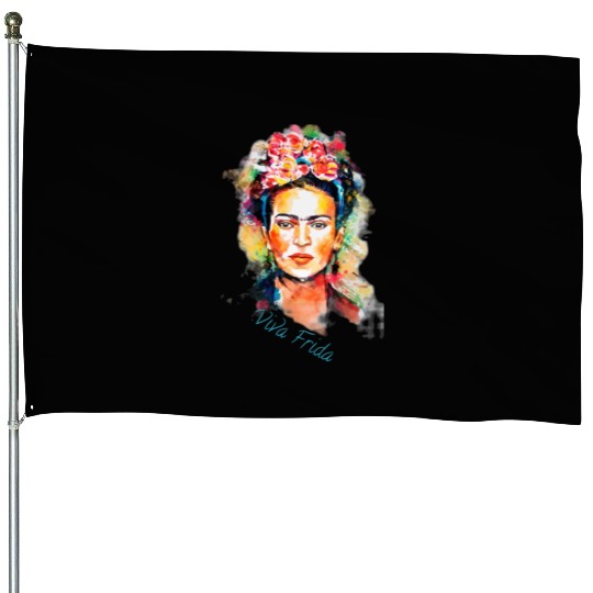 Frida Kahlo Viva Frida Bold And Beautiful Watercol House Flags