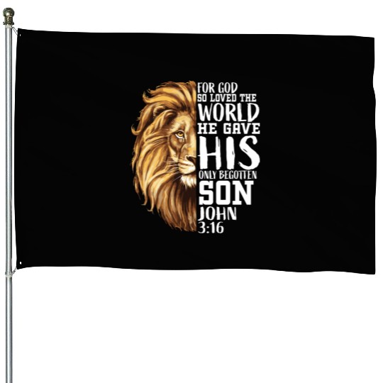 Christian Religious Gifts Men Him Lion Judah Verse House Flags