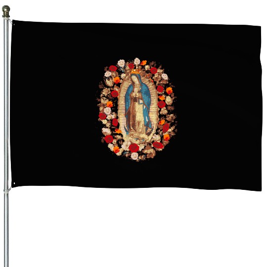 Our Lady Of Guadalupe Virgin Mary Catholic House Flags