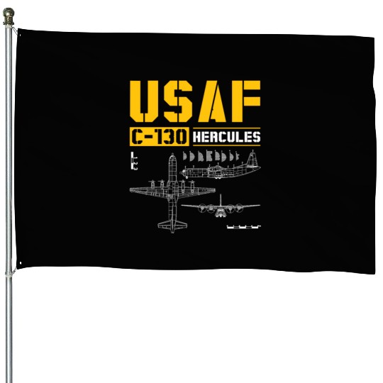 C 130 Hercules US Airborne Fighter Pilot House Flags