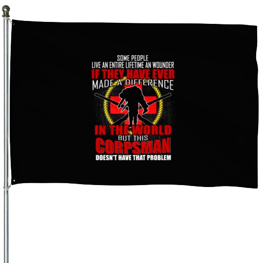 Devil US Navy Corpsman DOC Badass Army Veteran House Flags
