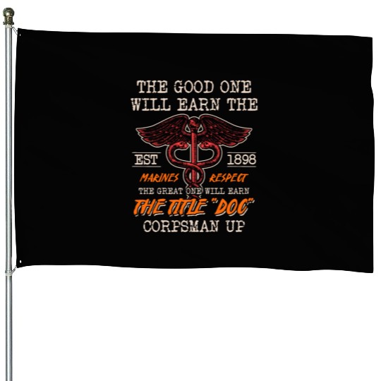 DOC Devil US Navy Corpsman Badass Army Veteran House Flags