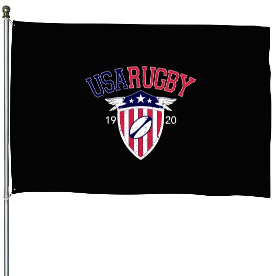 Vintage Usa Rugby House Flags