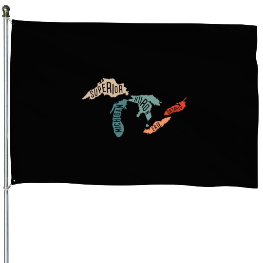 Great lakes USA, Michigan Lake Erie Lake House Flags