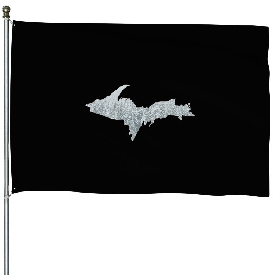 Upper Peninsula Snow 906 Yooper House Flags