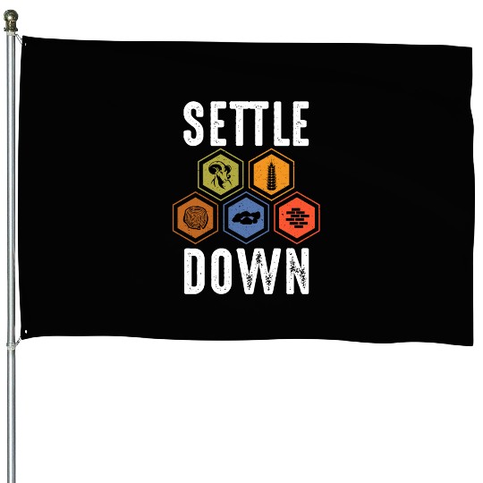 Settle Down Board Game Night Settle Trade Build House Flags