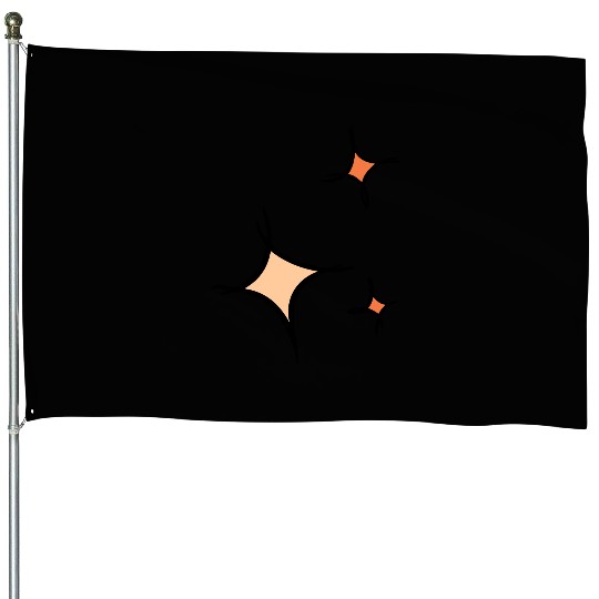 Three colorful stars, Asterisks, hand drawn House Flags