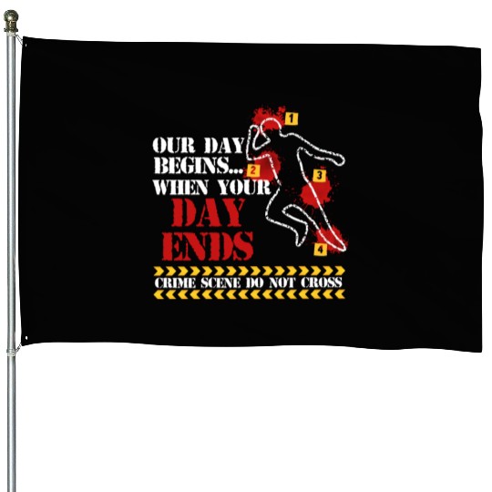 Forensic Science Investigator Crime Detective House Flags