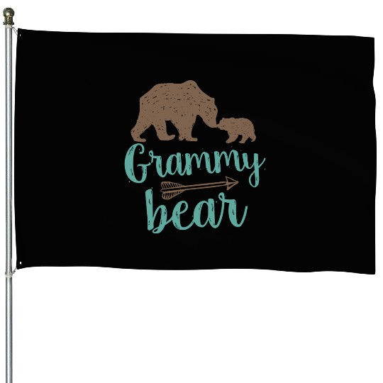 Cute Grammy Bear Matching Family House Flags