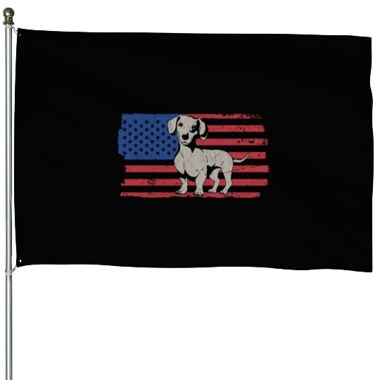 Wiener, Dachshund, US FLAG House Flags