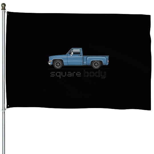 Square Body Blue House Flags