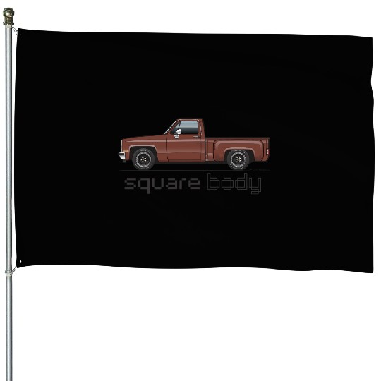 Square Body Dark Brown House Flags