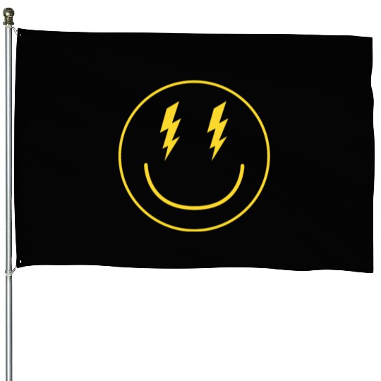 Lightning Smiley Face Emoticon Happy Face Smileyhi House Flags