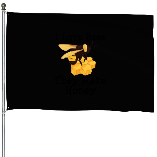 I Love Bees Honey Bee Beekeeping Beekeeper House Flags