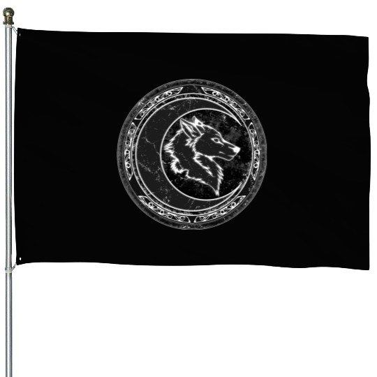 Wolf Moon House Flags