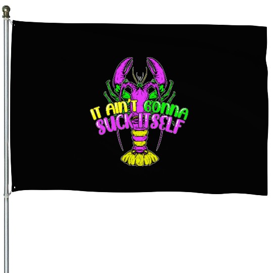 Funny Lobster Mardi Gras House Flags