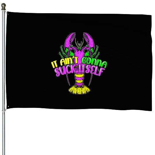 Funny Lobster Mardi Gras House Flags