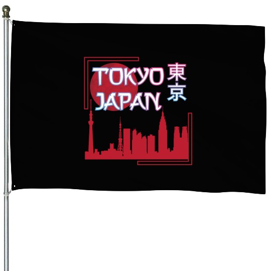 Japan Tokyo skyline streetwear design House Flags