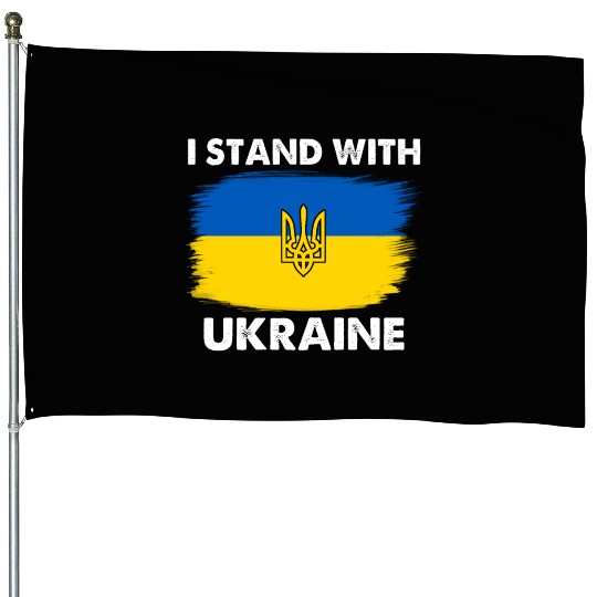 I Stand with Ukraine Ukraine Flag House Flags