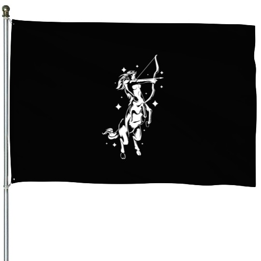 Centaur Girl Sagittarius Mom Daughter House Flags