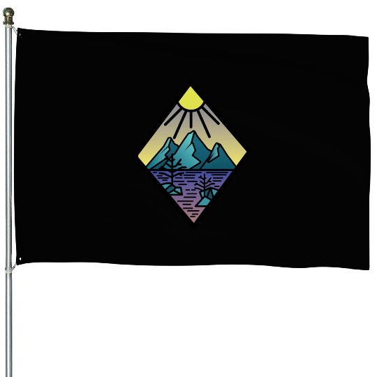 Hiking Mountains Alps gift sport House Flags
