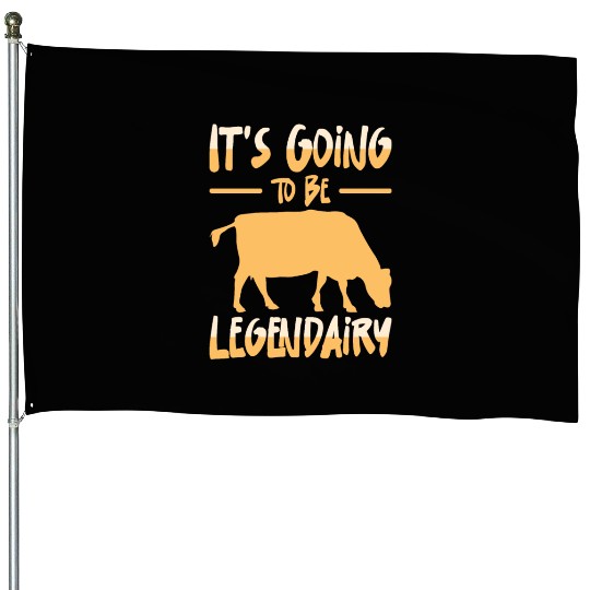 Cow Rancher Agriculture Dairy Farmer House Flags