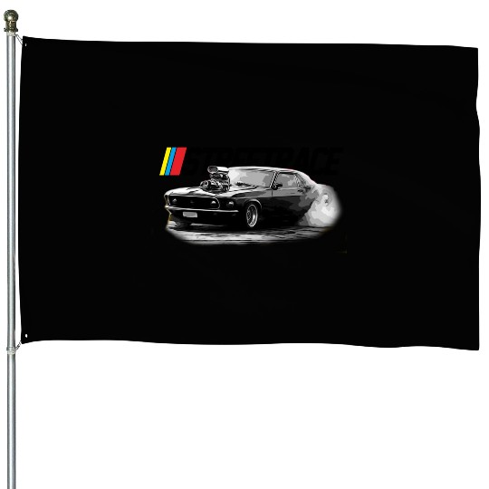 STREET RACE Muscle Car Supercharger Turbo Burnout House Flags