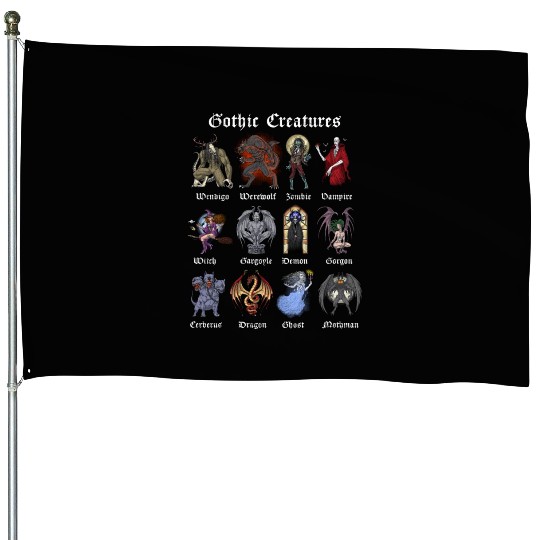 Cryptid Mythical Creatures House Flags