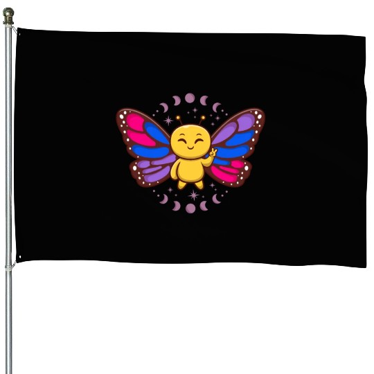 Bisexual Flag Monarch Butterfly Insect Subtle House Flags