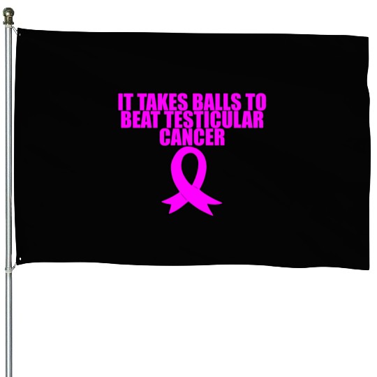 It Takes Balls To Beat Testicular Cancer 3 House Flags