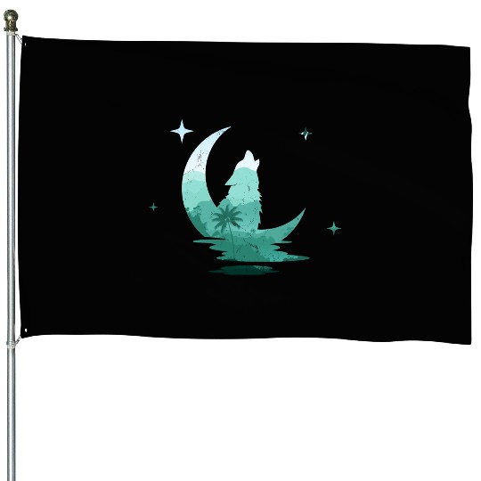 Howling Wolf Nature Lover House Flags