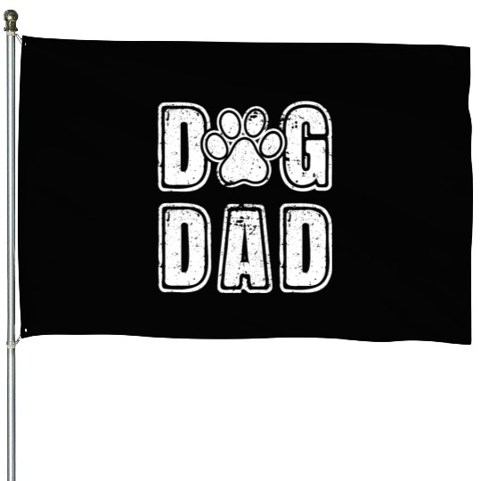 Dog Dad Vintage Grunge Paw Dog Lover Father's Day House Flags