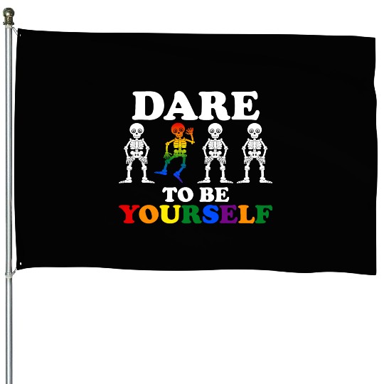 Dare To Be Yourself House Flags Cute LGBTQ Pride