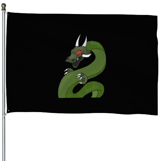 Dragon with red eyes House Flags
