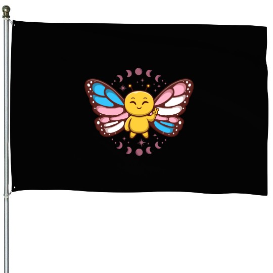 Transgender Monarch Butterfly Trans Subtle Pride House Flags