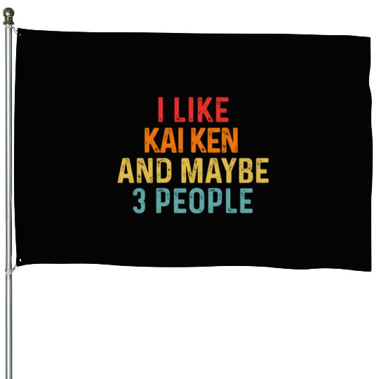 I Like Kai Ken And Maybe 3 People Dog Lover Retro House Flags