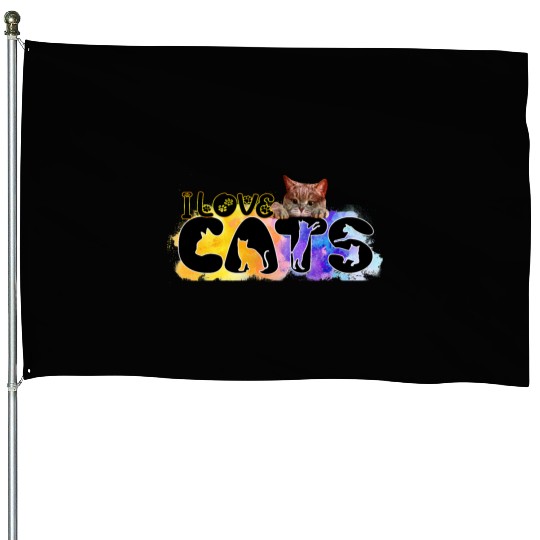 I love Cats Classic House Flags