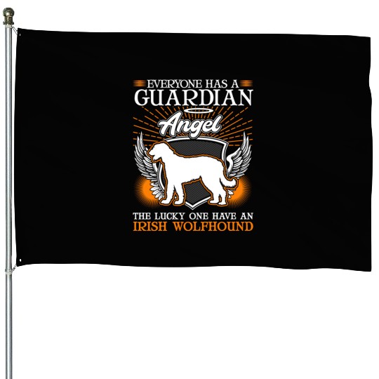 Irish Wolfhound Guardian Angel House Flags
