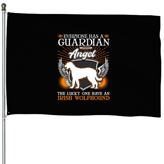 Irish Wolfhound Guardian Angel House Flags