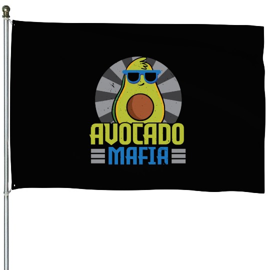 Avocado Mafia Avocado Lover Guac Guacamole Keto House Flags