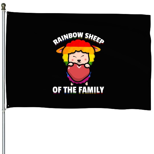 Rainbow Sheep Family Lesbian Gay Pride House Flags