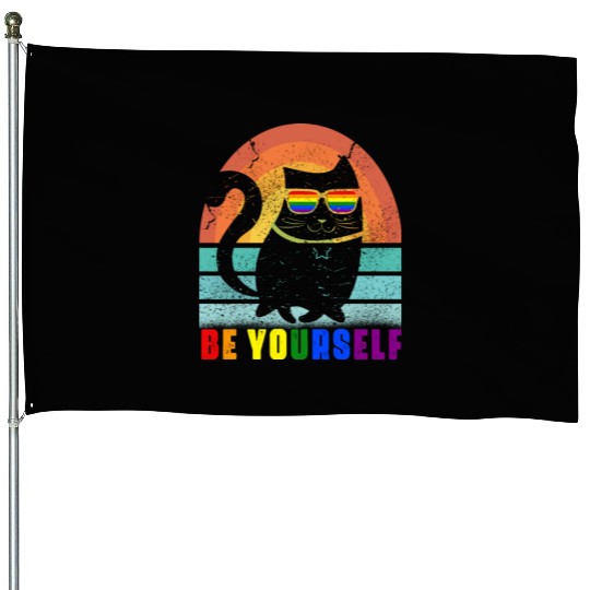 Be Yourself They ll Adjust LGBTQ Rainbow Flag Gay House Flags