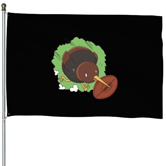 Funny Kiwi Animal House Flags
